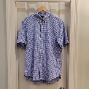 Ralph Lauren Polo Blue Casual Button Down Shirt with Gingham Pattern